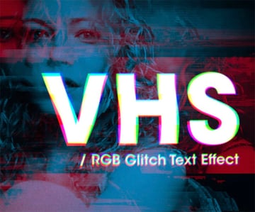 VHS RGB Glitch Text Effect